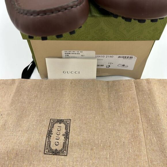 Men’s Gucci Aryton web striped leather loafers size 12.5 fits 13 US made Italy - Picture 6 of 11